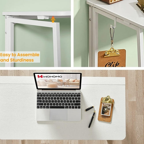 31.5 Inch Folding Desk White For Small Spaces Home Office